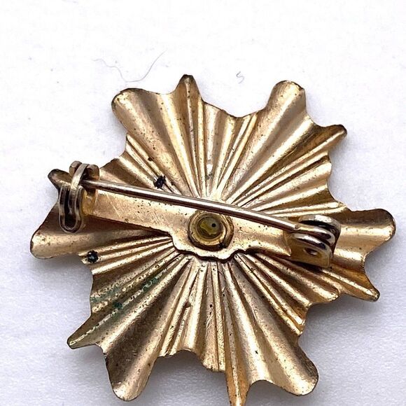 Vintage enamel starburst brooch pin - Picture 2 of 4